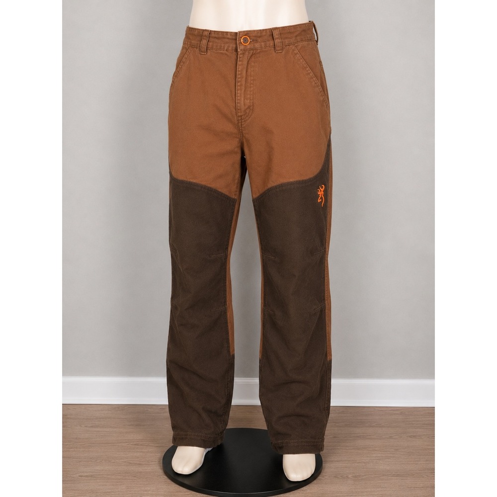 Browning Mens Upland Hunting Pants 40x32 Brown Brush Guard Reinforced Trousers
